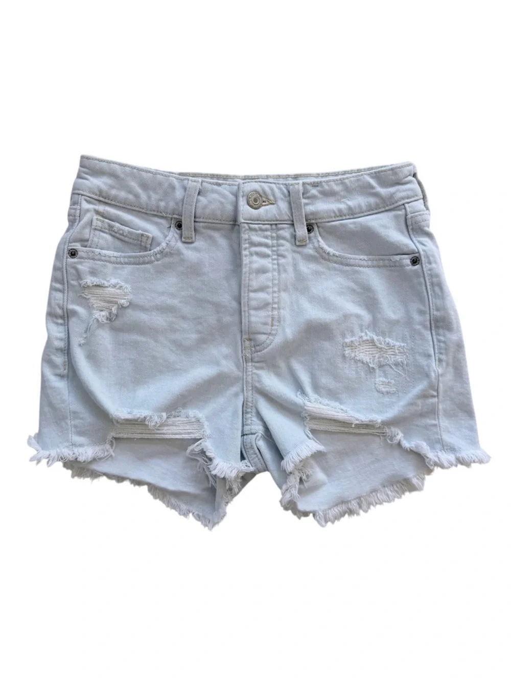 Old Navy High Rise O.G Straight Distressed Cut Off Jean Shorts Size 0